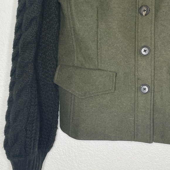 Veronica Beard jacket Utility “Arshia” size 6 mixed media green knit sleeves - Picture 4 of 9